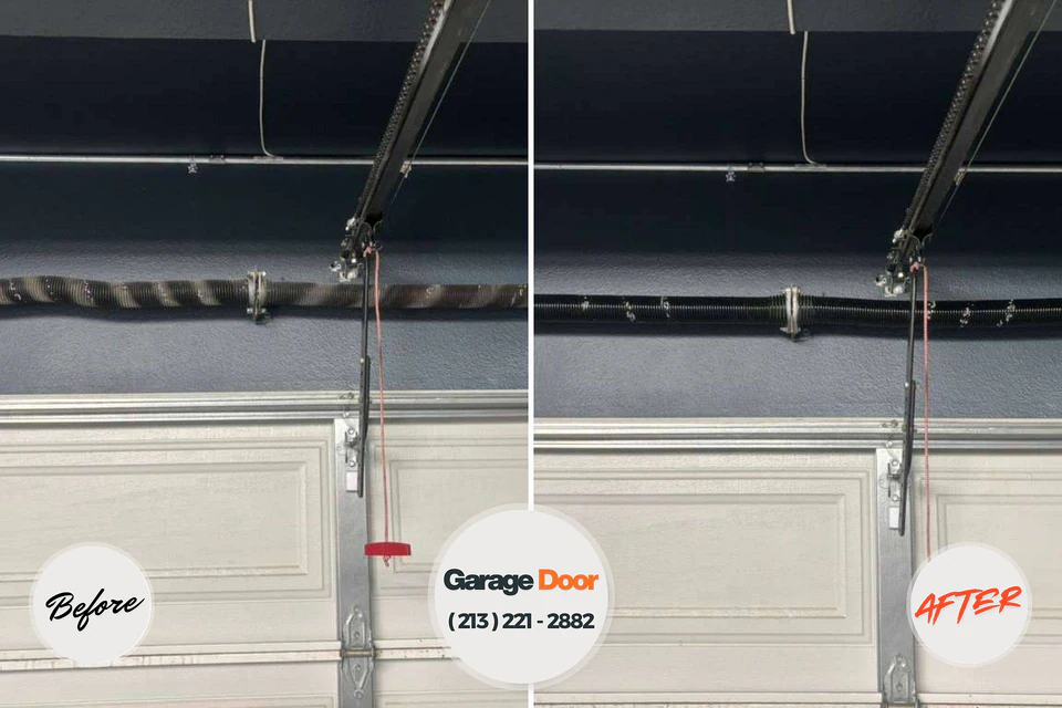 Before and after: garage door repair Mondovi, WI
